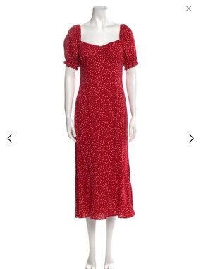 Reformation Lacey Red Polka Dot Dress size 8